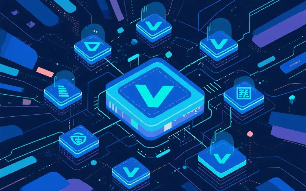 去中心化节点共识，数据不可篡改，科技风格